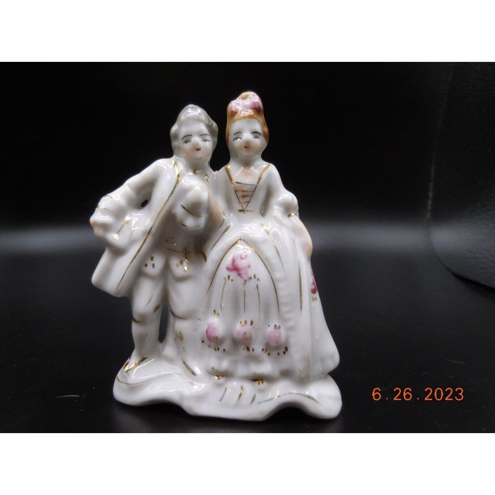 Vintage Occupied Japan Dancing Victorian Colonial‎ Man and Women. Porcelain